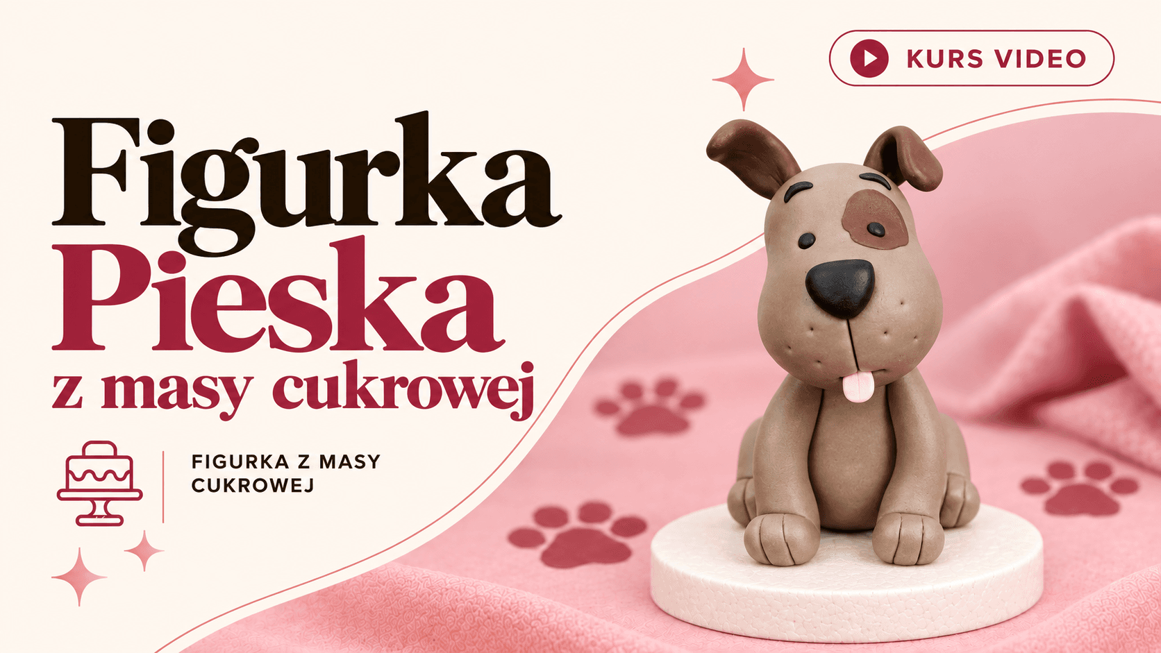figurka pieska z masy cukrowej figurka pieska z masy cukrowej