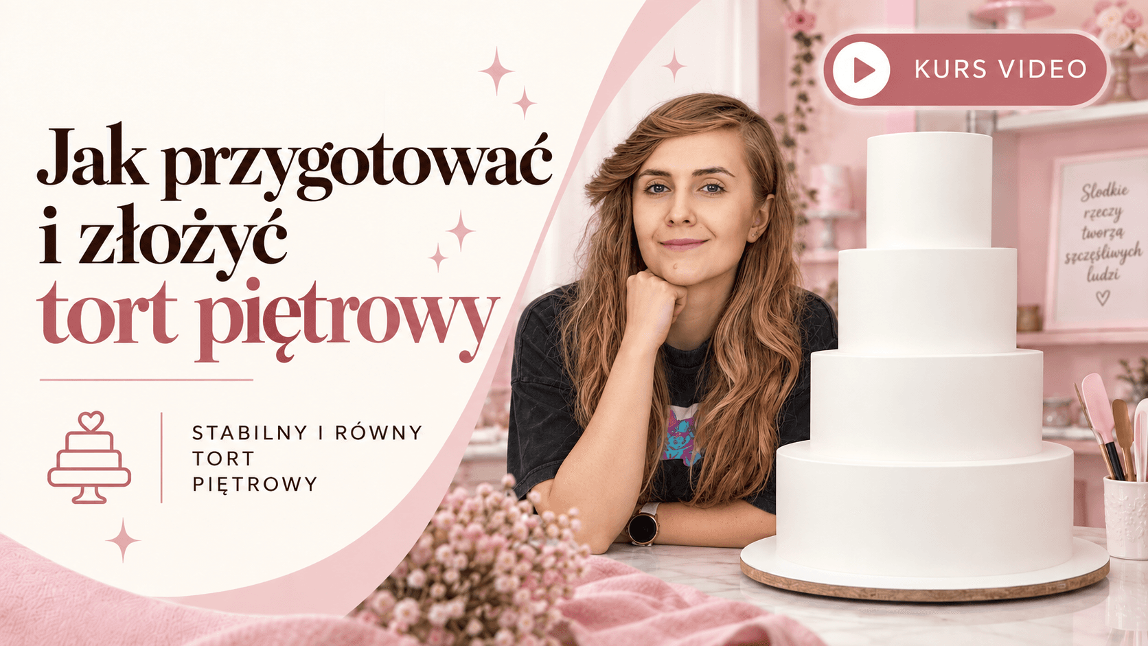 Weselny tort piętrowy biały Weselny tort piętrowy biały
