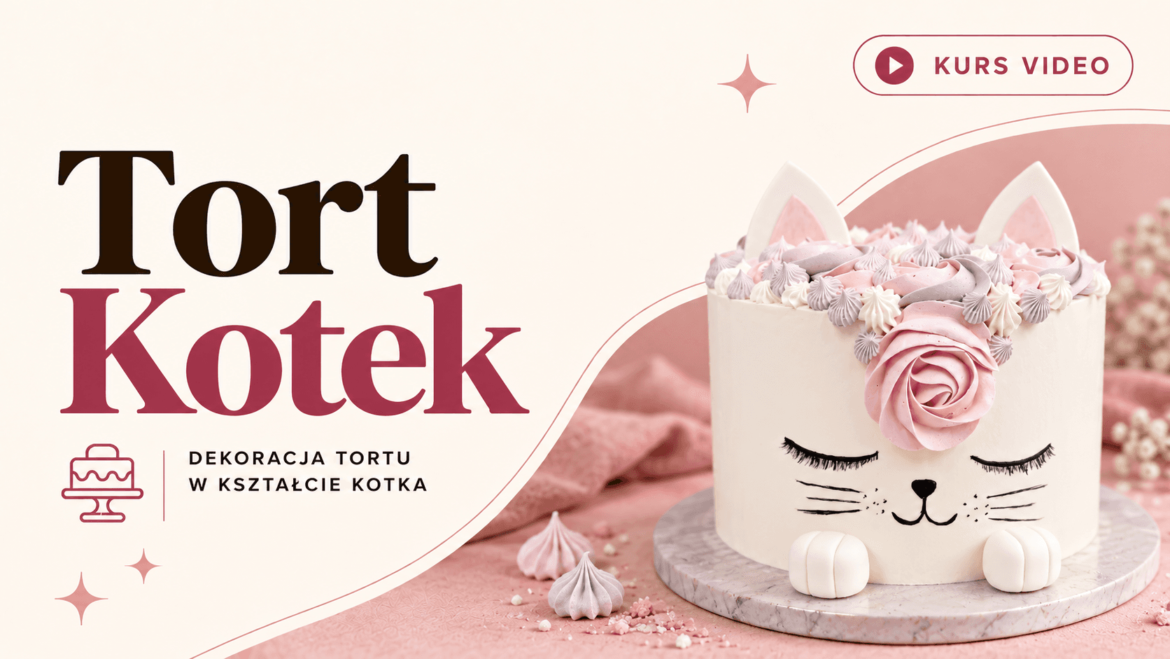 Jak zrobić tort w kształcie kotka - darmowy kurs - Słodka Szkoła Jak zrobić tort w kształcie kotka